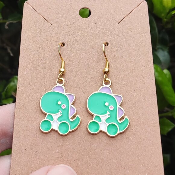 Baby Dinosaur Earrings - Picture 5 of 7